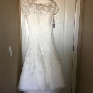 T Length Wedding Dress, NEVER altered or worn,